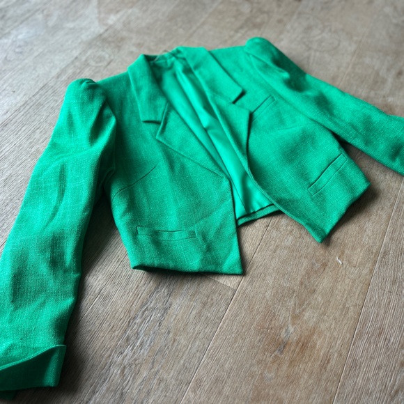 ☘️ Vintage Helene Straber Green Cropped Blazer ☘️ - Picture 5 of 8